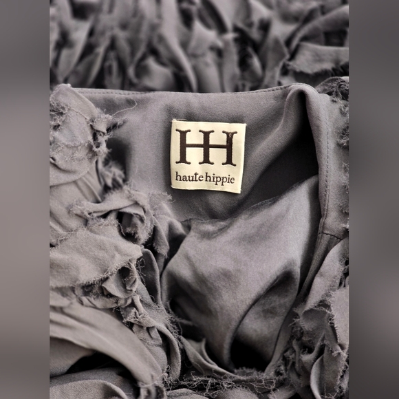 HAUTE HIPPIE Grey Silk Long Vest Women's Medium - Picture 1 of 4